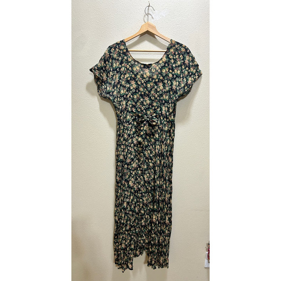 Danielle Karen Sheer Maxi 90 VTG Dress S/M Buttons Ditsy Floral Grunge Cottage - Picture 4 of 11